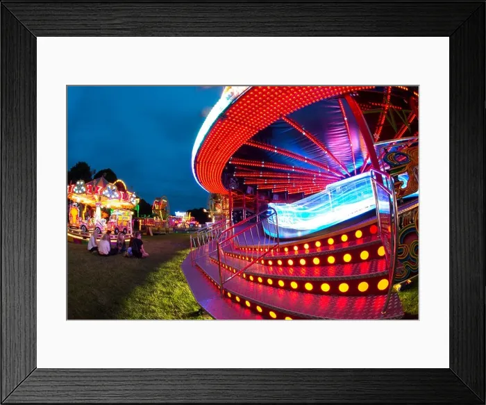 Framed Print : The carnival ride, the waltzer shot slowly Framed Print : The carnival ride, the waltzer shot slowly