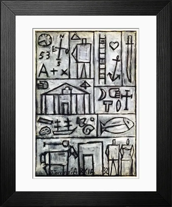 Framed Print : Joaquín Torres-García. (Uruguayan, 1874-1949). Composition. 1932. Oil on canvas Framed Print : Joaquín Torres-García. (Uruguayan, 1874-1949). Composition. 1932. Oil on canvas