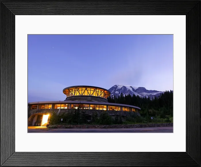 Framed Print : Exterior of old Henry M Jackson Visitor Center at dawn, Paradise, Mount Rainier National Park, Washington, USA Framed Print : Exterior of old Henry M Jackson Visitor Center at dawn, Paradise, Mount Rainier National Park, Washington, USA