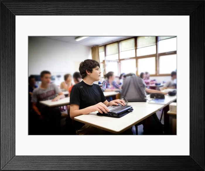 Framed Print : BLIND AT SCHOOL Framed Print : BLIND AT SCHOOL