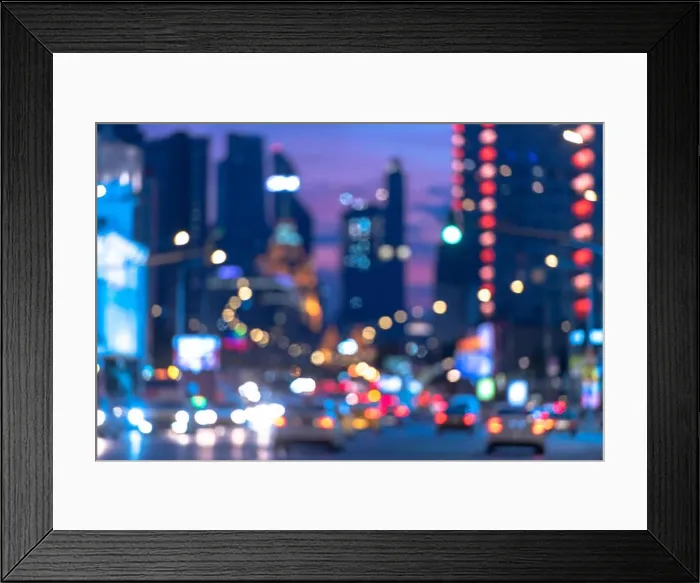 Framed Print : City, blurred Background, defocused picture of City with lights and cars, night life as background, Moscow Framed Print : City, blurred Background, defocused picture of City with lights and cars, night life as background, Moscow
