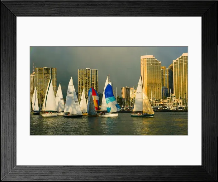 Framed Print : Friday night sailboat race, Ala Wai Yacht Harbor, Ala Moana Beach Park, Waikiki, Honolulu, Hawaii Framed Print : Friday night sailboat race, Ala Wai Yacht Harbor, Ala Moana Beach Park, Waikiki, Honolulu, Hawaii