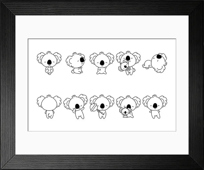 Framed Print : Set of Cartoon Isolated Koala Coloring Page. Cute Vector Kawaii Koala Bear Outline. Collection of Cute Vector Baby Animals Outline for Stickers, Baby Framed Print : Set of Cartoon Isolated Koala Coloring Page. Cute Vector Kawaii Koala Bear Outline. Collection of Cute Vector Baby Animals Outline for Stickers, Baby