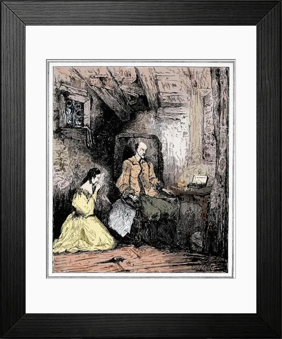 Framed Print : Honoré de Balzac - illustration for the French writers novel Eugénie Grandet (1834). Lithograph by J. Godde. 20 May 1799 - Framed Print : Honoré de Balzac - illustration for the French writers novel Eugénie Grandet (1834). Lithograph by J. Godde. 20 May 1799 -