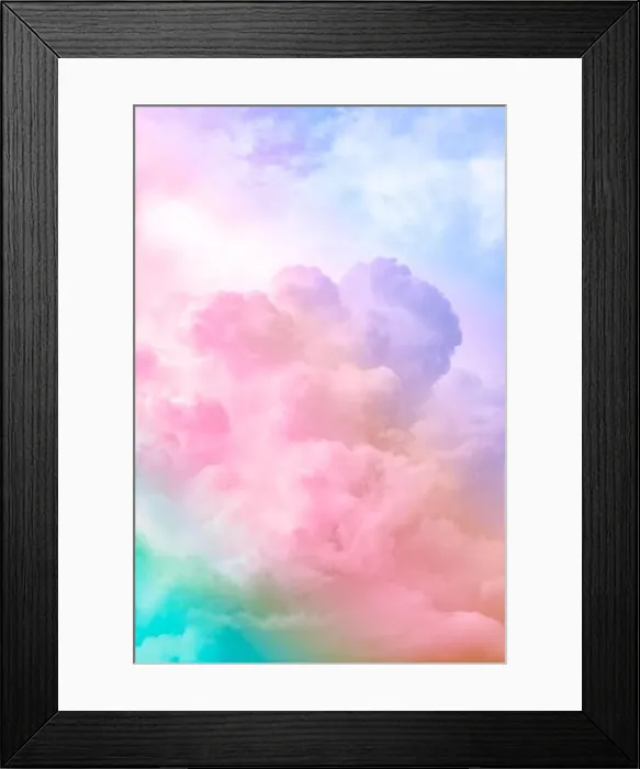 Framed Print : Fluffy white clouds in a bright blue sky. Dramatic and colorful cloud background with mixed pastels Framed Print : Fluffy white clouds in a bright blue sky. Dramatic and colorful cloud background with mixed pastels