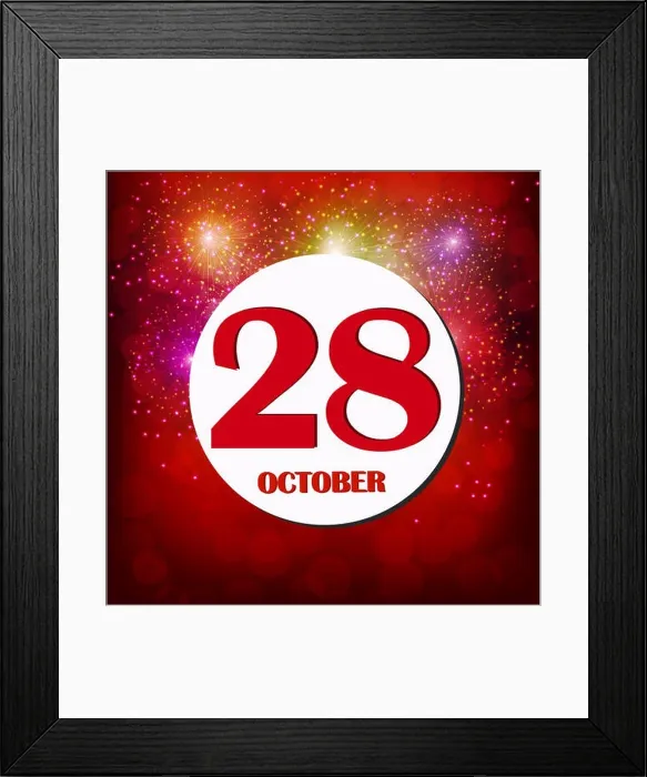 Framed Print : October 28 icon. For planning important day. Banner for holidays and special days. Illustration Framed Print : October 28 icon. For planning important day. Banner for holidays and special days. Illustration