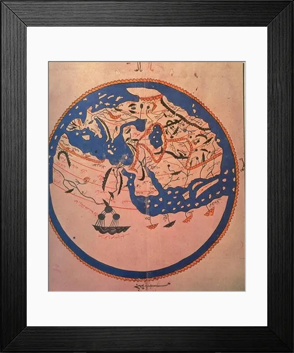 Framed Print : Al-Idrisi-s world map Framed Print : Al-Idrisi-s world map