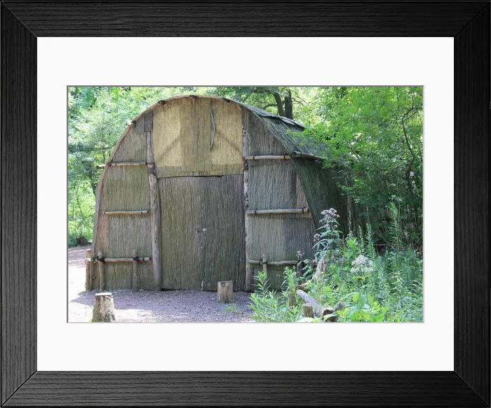 Framed Print : Replica of an ancient Potawatomi Indian long house Framed Print : Replica of an ancient Potawatomi Indian long house