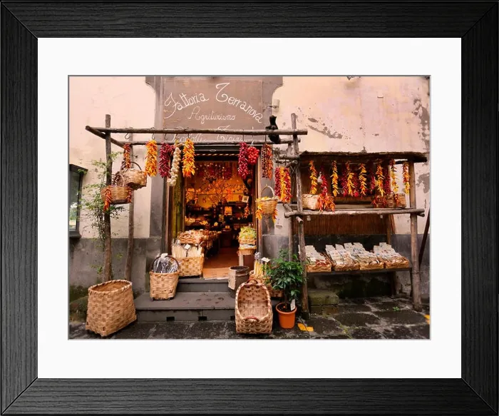 Framed Print : TRADITIONAL ITALIAN FOOD SHOP, AMALFI COAST, ITALY Framed Print : TRADITIONAL ITALIAN FOOD SHOP, AMALFI COAST, ITALY