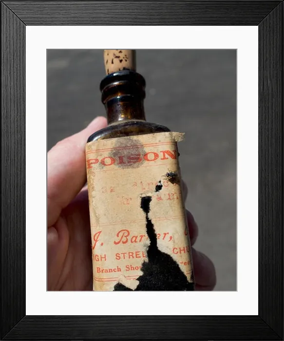 Framed Print : Australian poison bottle with old label Framed Print : Australian poison bottle with old label