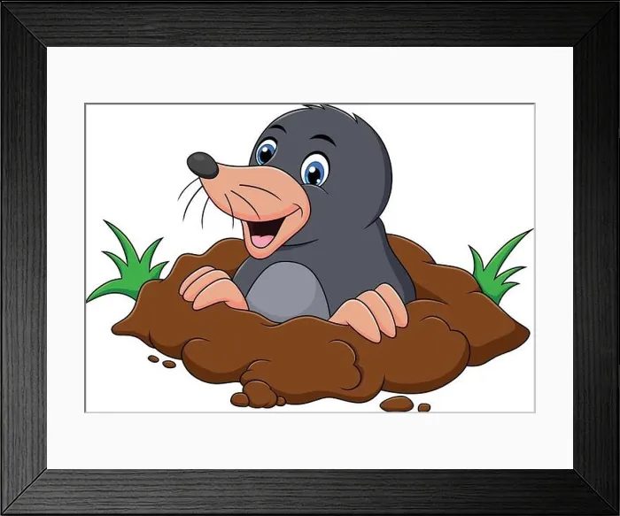 Framed Print : Cute Mole animal cartoon vector illustration Framed Print : Cute Mole animal cartoon vector illustration