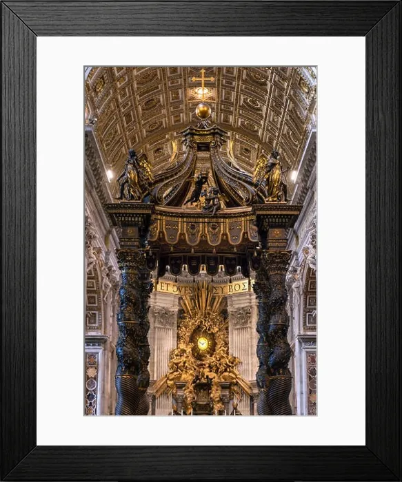 Framed Print : Baroque Canopy, baldacchino and Apse Gloria by Bernini, Saint Peter's Basilica, Vatican City, Rome, Italy Framed Print : Baroque Canopy, baldacchino and Apse Gloria by Bernini, Saint Peter's Basilica, Vatican City, Rome, Italy