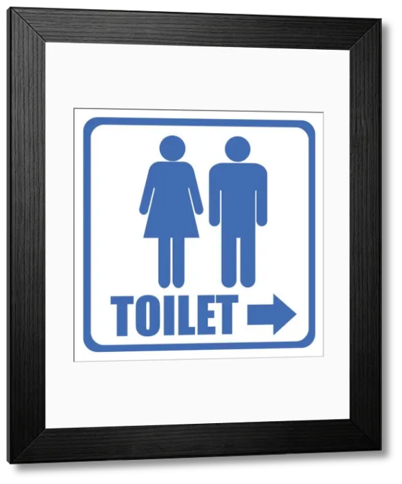 Framed Print : isolated toilet sign Framed Print : isolated toilet sign