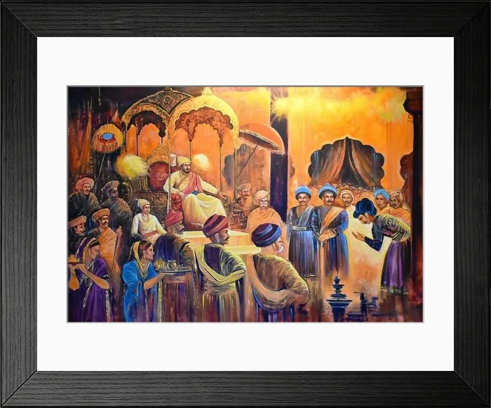 Framed Print : Painting - Ashta Pradhan, The council of ministers in Shivaji's court Museum - National War Memorial Southern Command Pune, Maharashtra Framed Print : Painting - Ashta Pradhan, The council of ministers in Shivaji's court Museum - National War Memorial Southern Command Pune, Maharashtra
