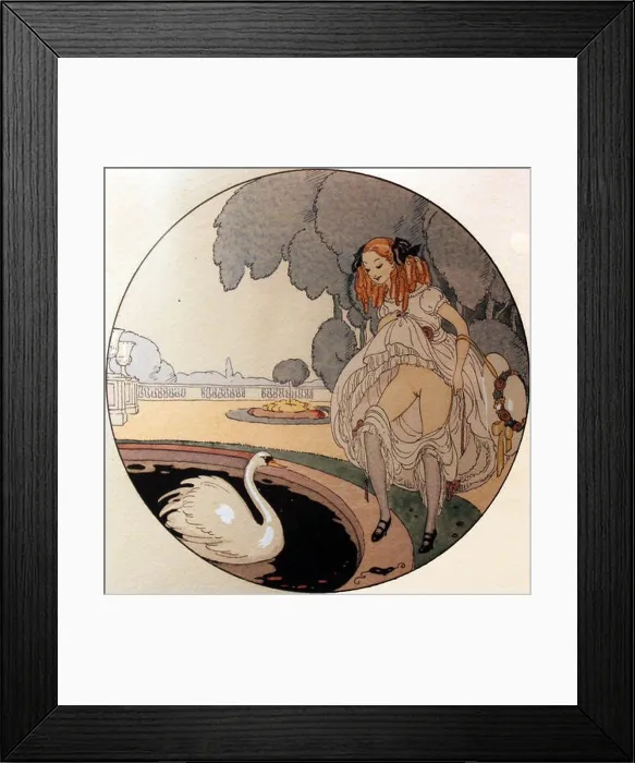 Framed Print : Deutsch: Serie von Aquarellen, die 1925 unter dem Titel Les Délassements d'Èros in Erotopolis (Paris) erschienen Framed Print : Deutsch: Serie von Aquarellen, die 1925 unter dem Titel Les Délassements d'Èros in Erotopolis (Paris) erschienen