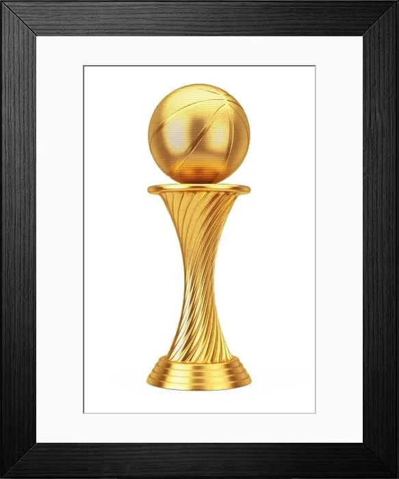 Framed Print : Basketball Award Concept. Golden Award Trophy Basketball Ball on a white background. 3d Rendering Framed Print : Basketball Award Concept. Golden Award Trophy Basketball Ball on a white background. 3d Rendering