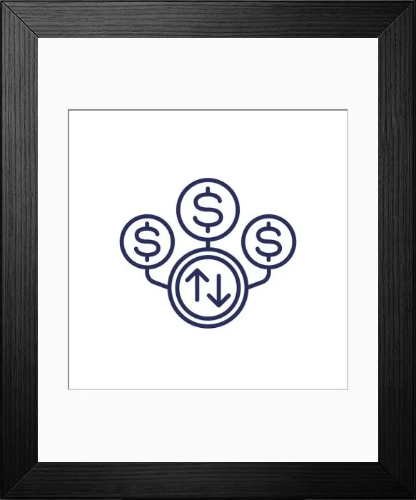 Framed Print : dynamic pricing icon, line vector Framed Print : dynamic pricing icon, line vector