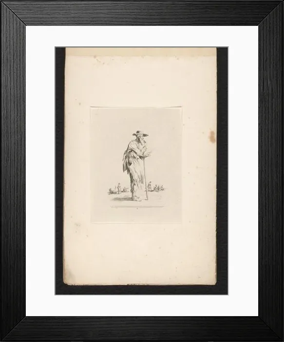 Framed Print : Eating beggar with stick, jean duplessis -bertaux, 1798 - 1806 print Standing beggar with a stick and a plate of food. Print is part of an album Framed Print : Eating beggar with stick, jean duplessis -bertaux, 1798 - 1806 print Standing beggar with a stick and a plate of food. Print is part of an album
