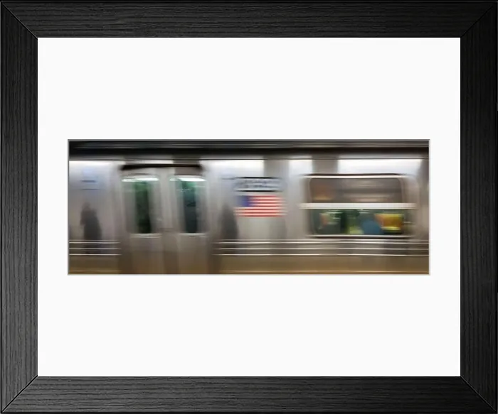 Framed Print : Subway train with motion blur - Manhattan, New York City NYC Framed Print : Subway train with motion blur - Manhattan, New York City NYC