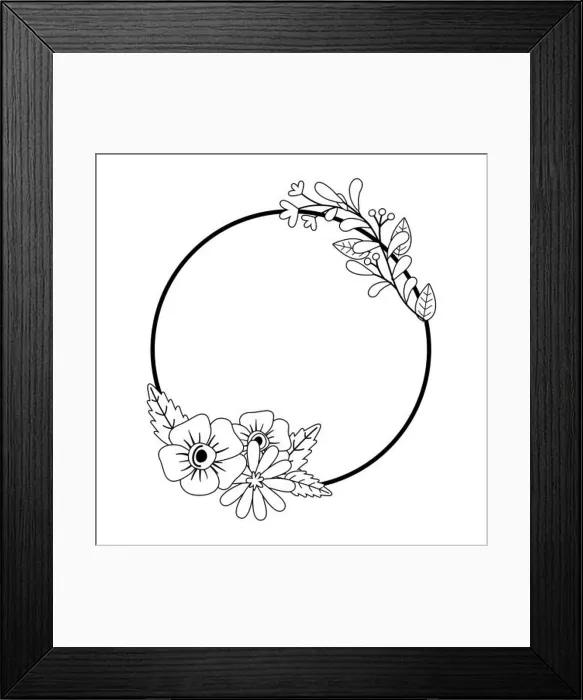 Framed Print : Flowers and leaves circle design, floral nature plant ornament garden decoration and botany theme Vector illustration Framed Print : Flowers and leaves circle design, floral nature plant ornament garden decoration and botany theme Vector illustration