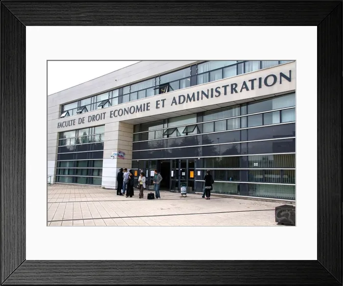 Framed Print : Students socialize in front of the Paul Verlaine University administrative building in Metz, France Framed Print : Students socialize in front of the Paul Verlaine University administrative building in Metz, France
