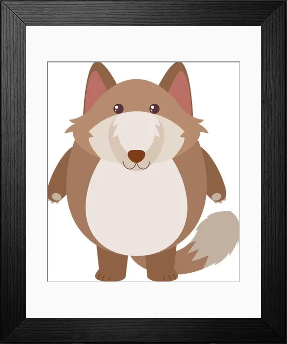 Framed Print : Brown fox with happy face Framed Print : Brown fox with happy face