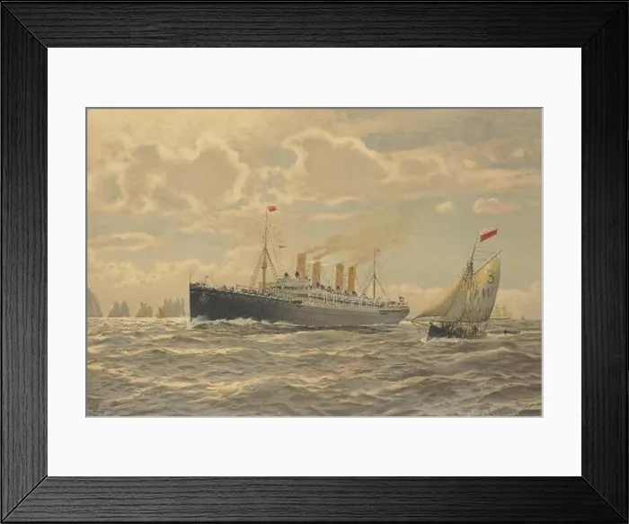 Framed Print : The SS Kaiser Wilhelm der Grosse passing the Needles by Kunst Anstalt Wilhem Jontzen Bremen3B circa 1910 Framed Print : The SS Kaiser Wilhelm der Grosse passing the Needles by Kunst Anstalt Wilhem Jontzen Bremen3B circa 1910