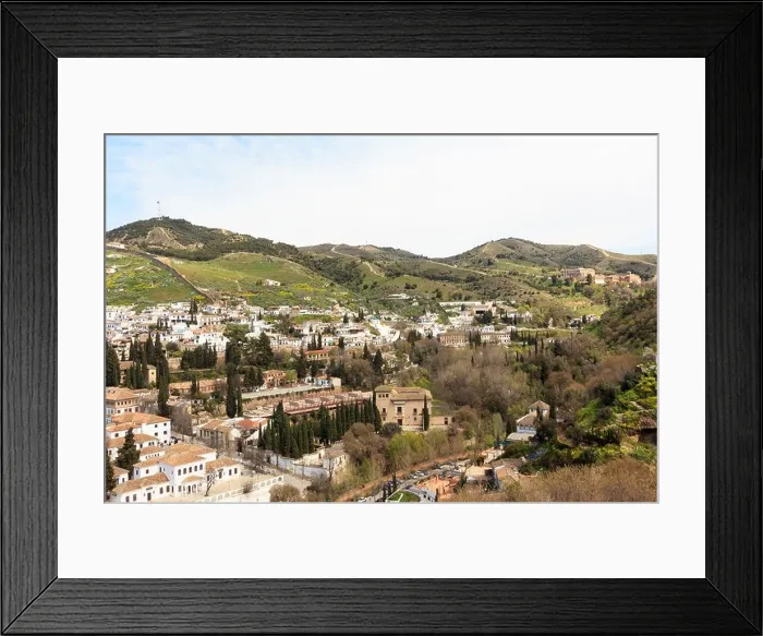 Framed Print : Sacromonte, famous for its cave dwellings and flamenco, as viewed from The Alhambra, Granada, Spain Framed Print : Sacromonte, famous for its cave dwellings and flamenco, as viewed from The Alhambra, Granada, Spain