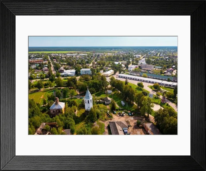 Framed Print : Townscape of Russian town Lyubim in summertime Framed Print : Townscape of Russian town Lyubim in summertime