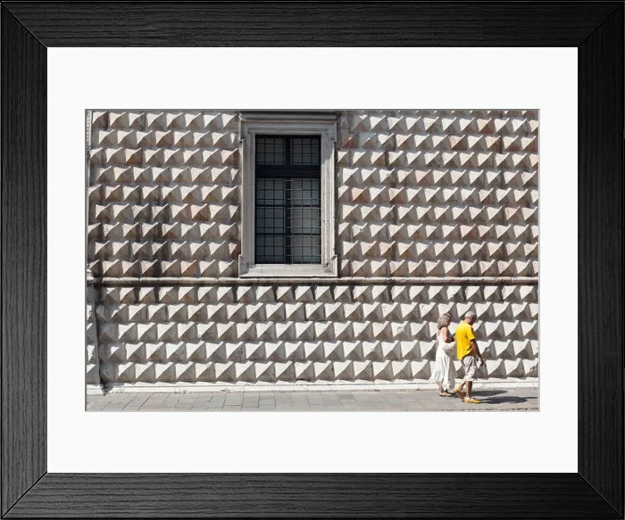 Framed Print : A couple walk by the Palazzo dei Diamanti Ferrara Emilia-Romagna Italy Framed Print : A couple walk by the Palazzo dei Diamanti Ferrara Emilia-Romagna Italy