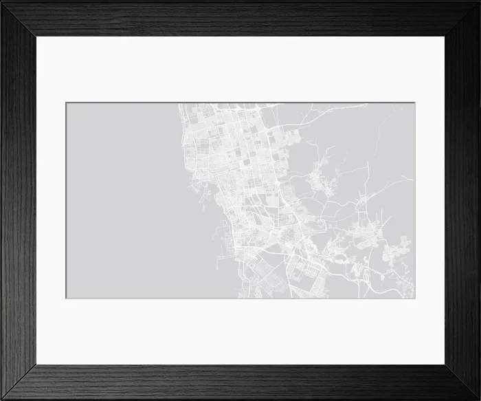 Framed Print : Urban vector city map of Jeddah, Saudi Arabia, Middle East Framed Print : Urban vector city map of Jeddah, Saudi Arabia, Middle East