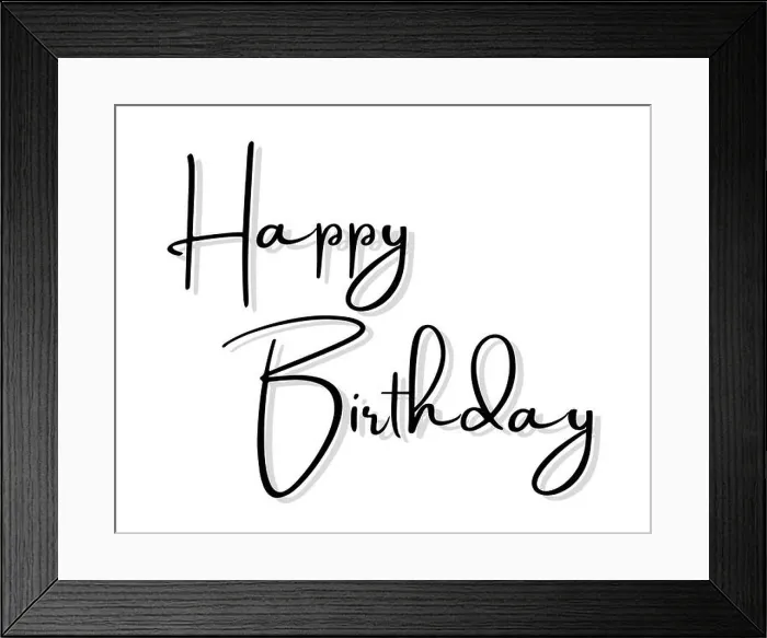 Framed Print : Happy birthday text art Framed Print : Happy birthday text art