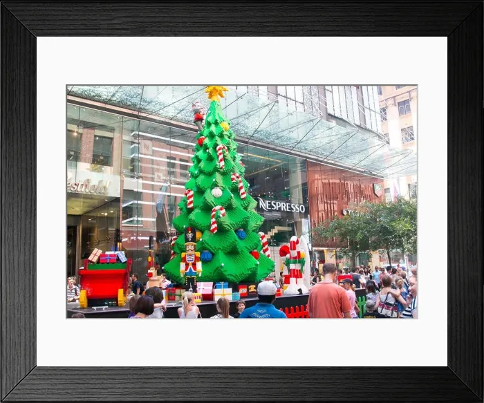 Framed Print : Sydney, Australia. 22nd Dec, 2014. The Lego Christmas tree contains more than half a million lego blocks Framed Print : Sydney, Australia. 22nd Dec, 2014. The Lego Christmas tree contains more than half a million lego blocks