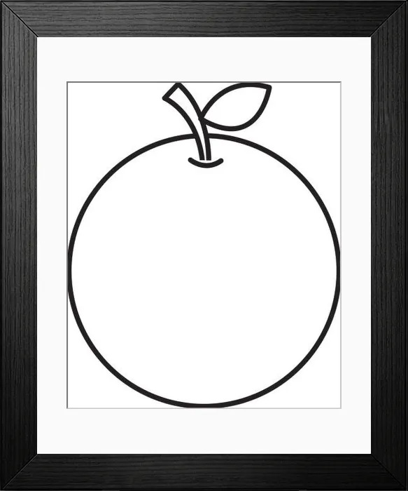 Framed Print : orange fresh fruit drawing icon Framed Print : orange fresh fruit drawing icon