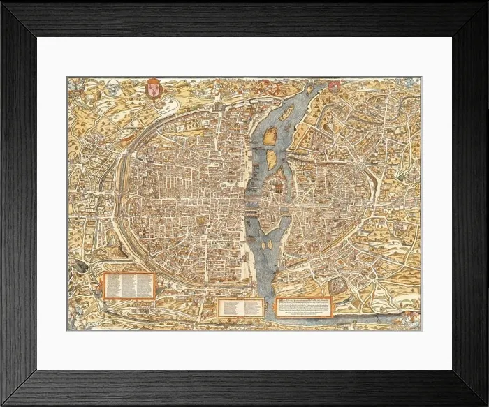Framed Print : Map of Paris by Truschet and Hoyau - Framed Print : Map of Paris by Truschet and Hoyau -