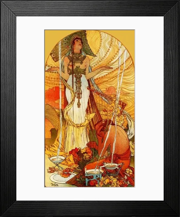 Framed Print : vintage Alphonse Mucha art Nouveau painting artwork