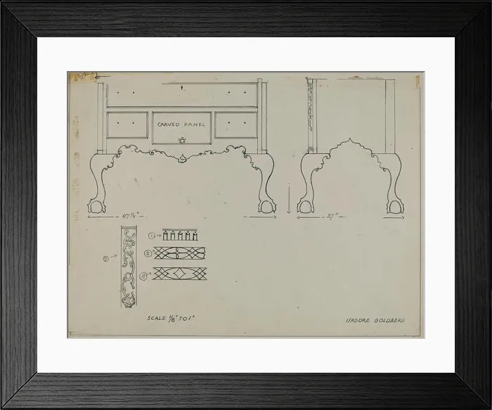 Framed Print : Highboy. Dated: 1935 / 1942. Dimensions: overall: 21.4 x 28.7 cm (8 7 / 16 x 11 5 / 16 in.). Medium: pen and ink and graphite on paperboard Framed Print : Highboy. Dated: 1935 / 1942. Dimensions: overall: 21.4 x 28.7 cm (8 7 / 16 x 11 5 / 16 in.). Medium: pen and ink and graphite on paperboard
