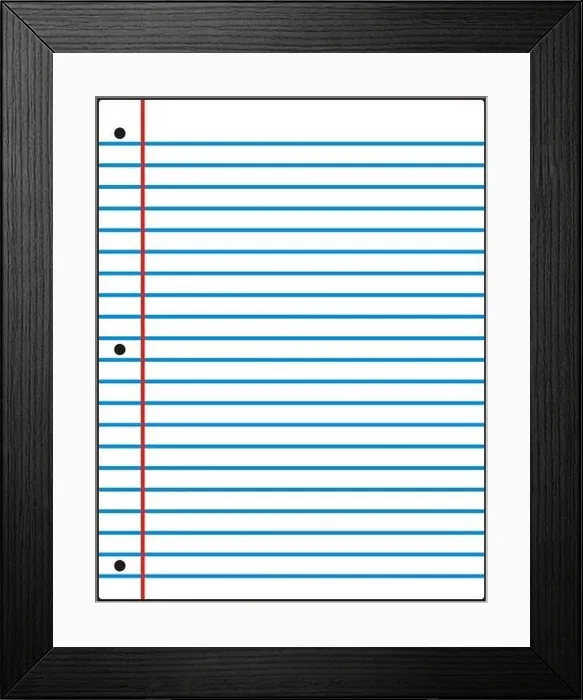 Framed Print : paper notebook lines blank sheet document white blue illustration Framed Print : paper notebook lines blank sheet document white blue illustration