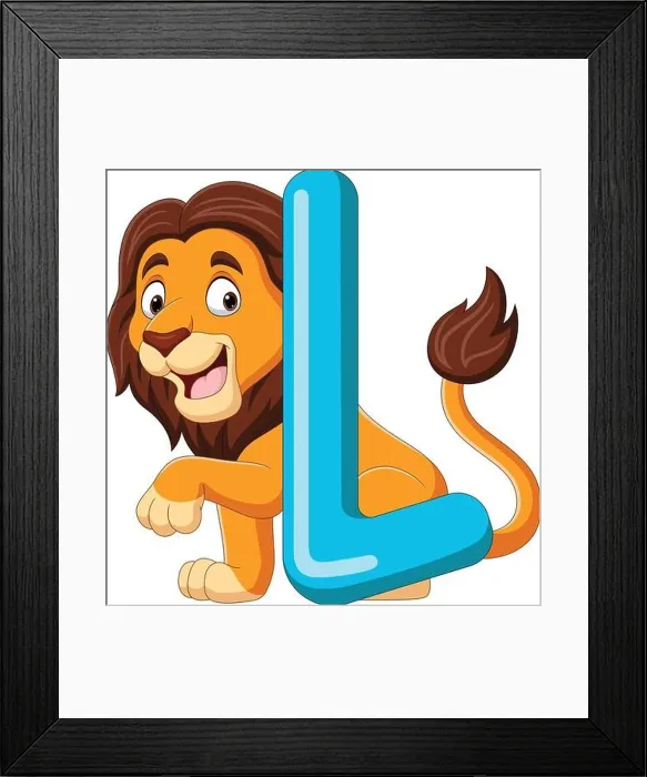 Framed Print : Alphabet letter L for Lion Framed Print : Alphabet letter L for Lion