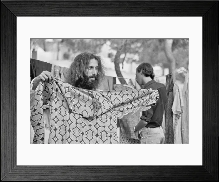 Framed Print : Man in the hippy market in Es Canar, Ibiza, 70s Framed Print : Man in the hippy market in Es Canar, Ibiza, 70s