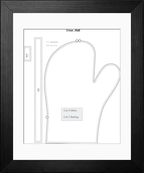 Framed Print : Oven Mitt Pattern Framed Print : Oven Mitt Pattern
