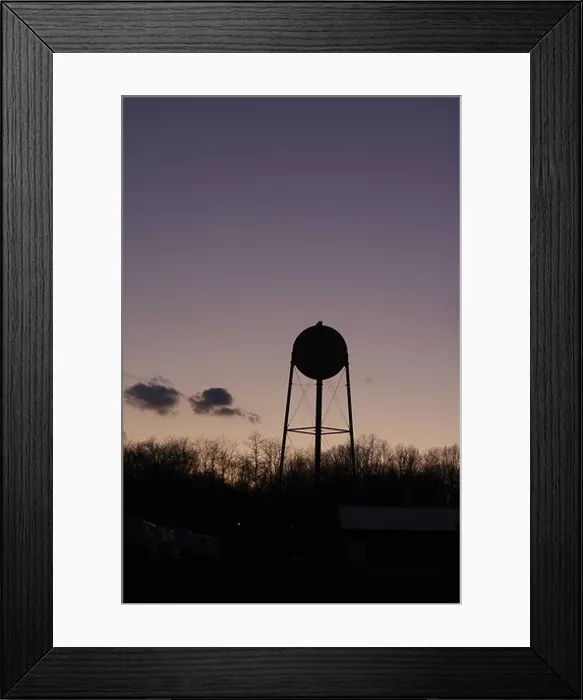 Framed Print : water tower watertower silhouette sunset sunrise clouds trees vertical Framed Print : water tower watertower silhouette sunset sunrise clouds trees vertical