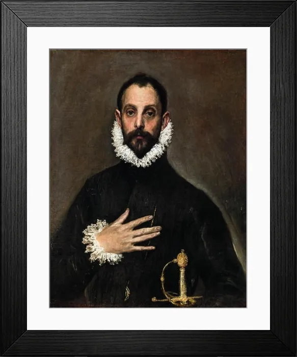 Framed Print : El Greco, painting, The Nobleman with his Hand on his Chest, circa 1580 Framed Print : El Greco, painting, The Nobleman with his Hand on his Chest, circa 1580