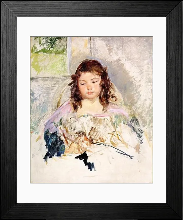 Framed Print : Sketch for Francoise in a Round Backed Chair, Reading or A Girl in Pink 1908 by Mary Cassatt Framed Print : Sketch for Francoise in a Round Backed Chair, Reading or A Girl in Pink 1908 by Mary Cassatt