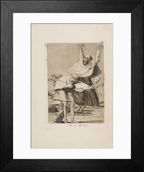 Framed Print : It is Time, plate 80 from Los Caprichos, 1797 / 99, Francisco José de Goya y Lucientes, Spanish, 1746-1828, Spain, Etching, burnished aquatint Framed Print : It is Time, plate 80 from Los Caprichos, 1797 / 99, Francisco José de Goya y Lucientes, Spanish, 1746-1828, Spain, Etching, burnished aquatint