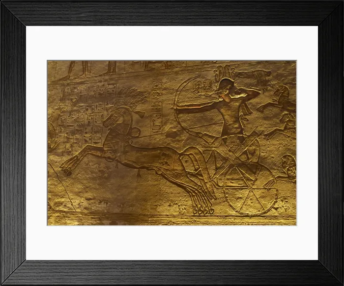 Framed Print : Egyptian art. Great Temple of Ramses II. 19th Dynasty. Military campaign against the Hittites Framed Print : Egyptian art. Great Temple of Ramses II. 19th Dynasty. Military campaign against the Hittites