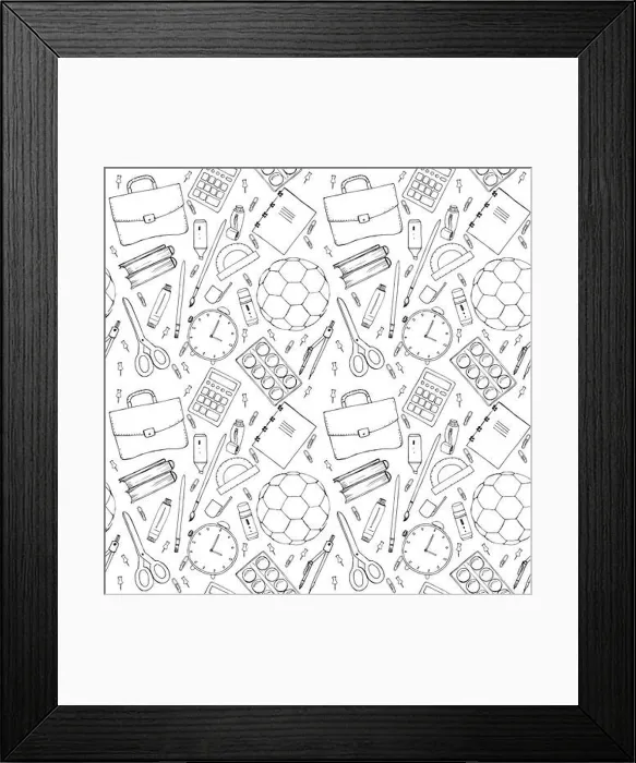 Framed Print : Hand drawn school symbols Framed Print : Hand drawn school symbols
