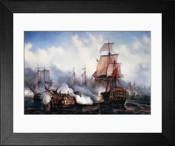 Framed Print : The Battle of Trafalgar, 1805, Painting by Louis Philippe Crepin Framed Print : The Battle of Trafalgar, 1805, Painting by Louis Philippe Crepin