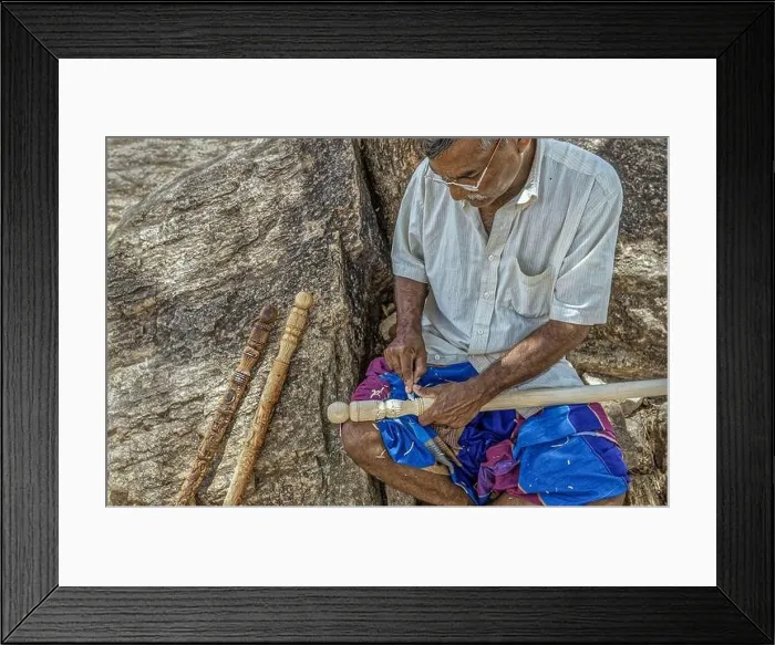 Framed Print : 09 10 2007 Man crvinf from Wooden walking stick at Polonnaruwa Sri Lanka Asia Framed Print : 09 10 2007 Man crvinf from Wooden walking stick at Polonnaruwa Sri Lanka Asia