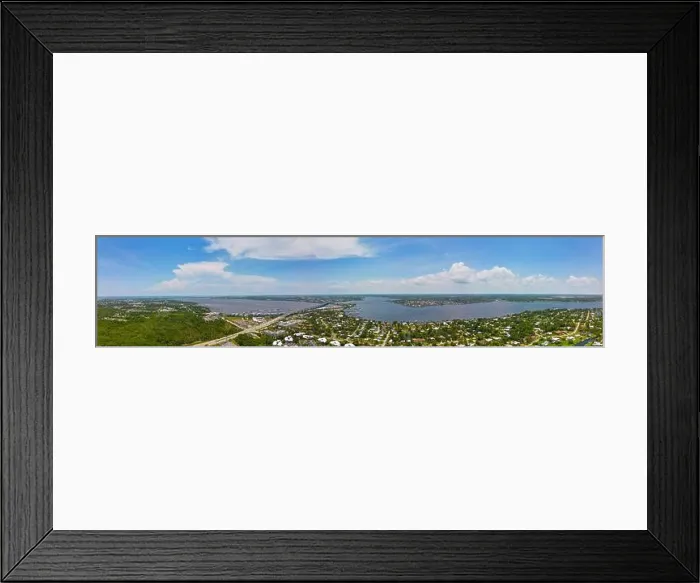 Framed Print : Aerial panorama Roosevelt Bridge Stuart Florida St Lucie River Framed Print : Aerial panorama Roosevelt Bridge Stuart Florida St Lucie River